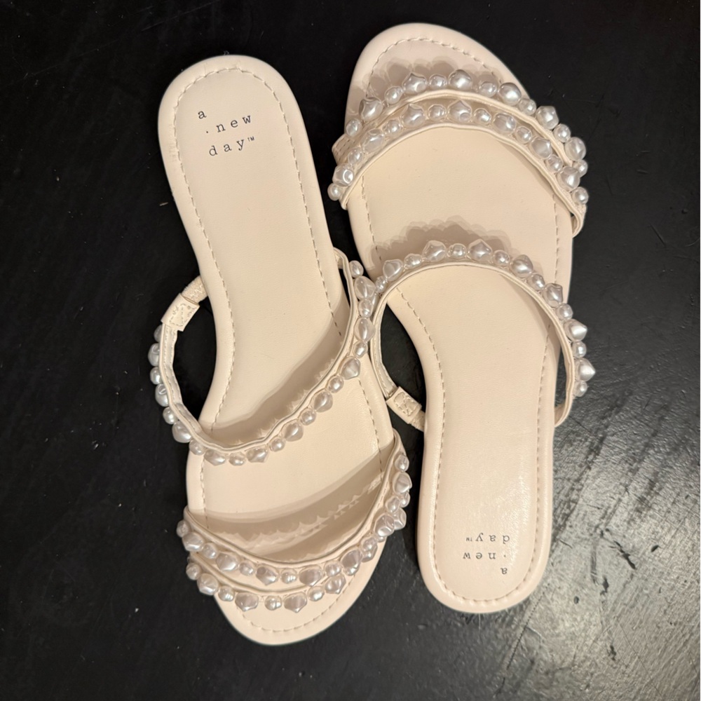 A New Day Women's Sandals with Pearl Accents